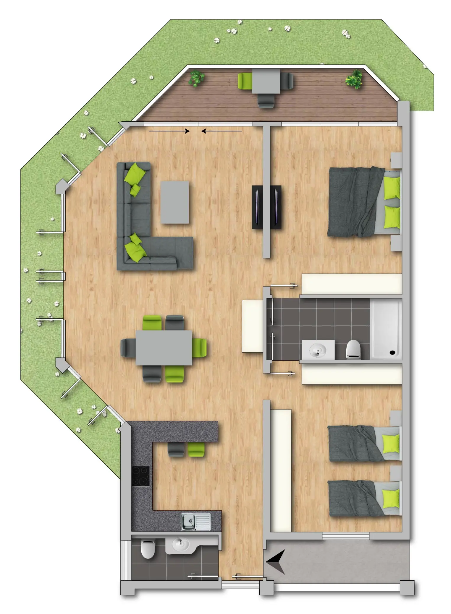 Grundriss Wohnung | Apartment an der Westküste von Phuket in Thailand zu kaufen – Komfort, Stil und Ruhe in Strandnähe | Objekt 1040 | Daxner Immobilien, Bad Ischl, Ebensee, Salzkammergut
