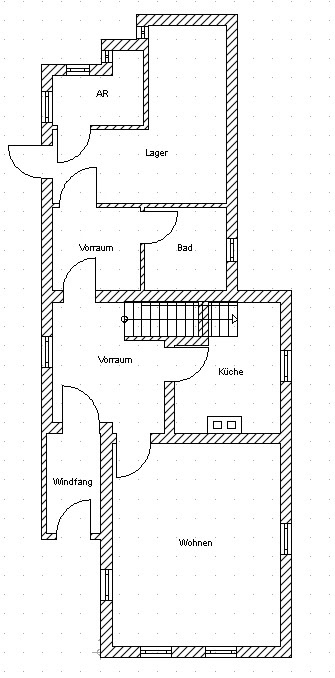 Grundriss Erdgeschoss | Revitalisierungsobjekt mit Sanierungschance in St. Wolfgang / Radau zu kaufen | Objekt 1068 | Daxner Immobilien, Bad Ischl, Salzkammergut