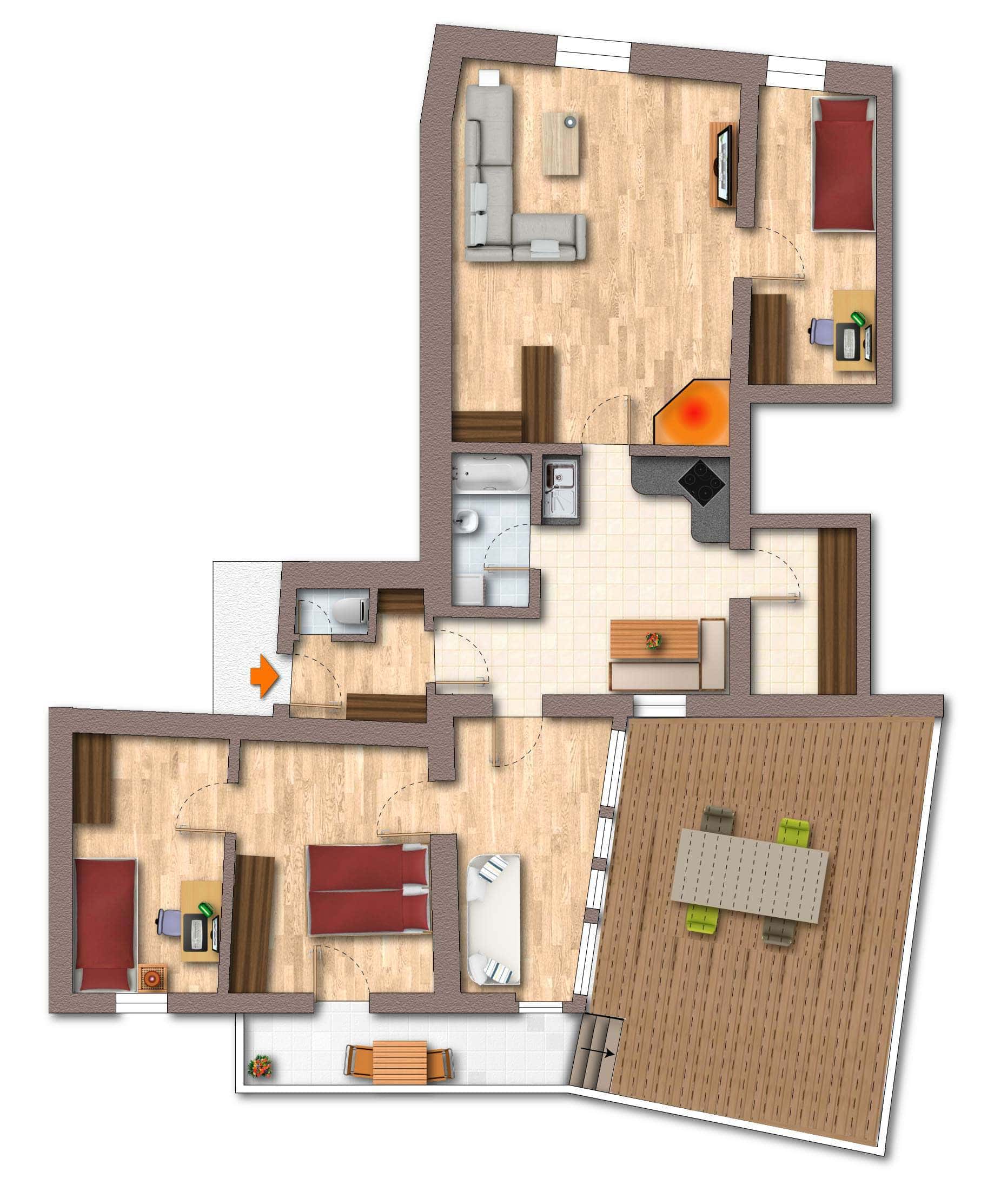 Grundriss Wohnung | Eigentumswohnung mit Stil und Lebensqualität in Bad Ischl zu kaufen | Objekt 1077 | Daxner Immobilien, Bad Ischl, Ebensee, Salzkammergut