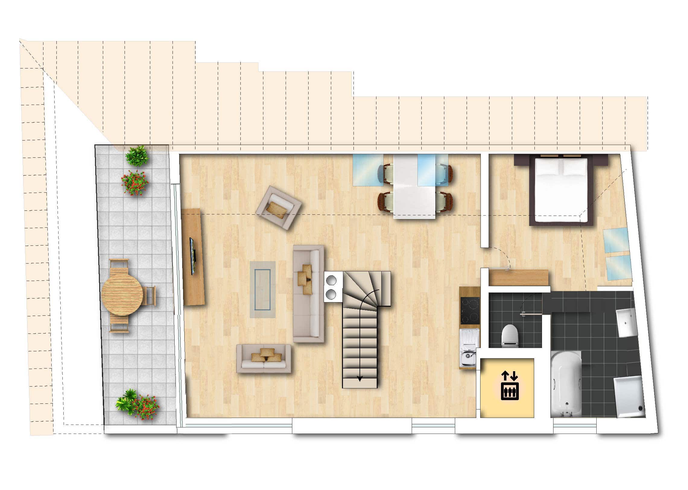 Grundriss Dachgeschoss | Stadthaus: Ertragsobjekt mit vielen Möglichkeiten im Zentrum von Gmunden zu kaufen | Objekt 1081 | Daxner Immobilien, Ebensee am Traunsee, Salzkammergut