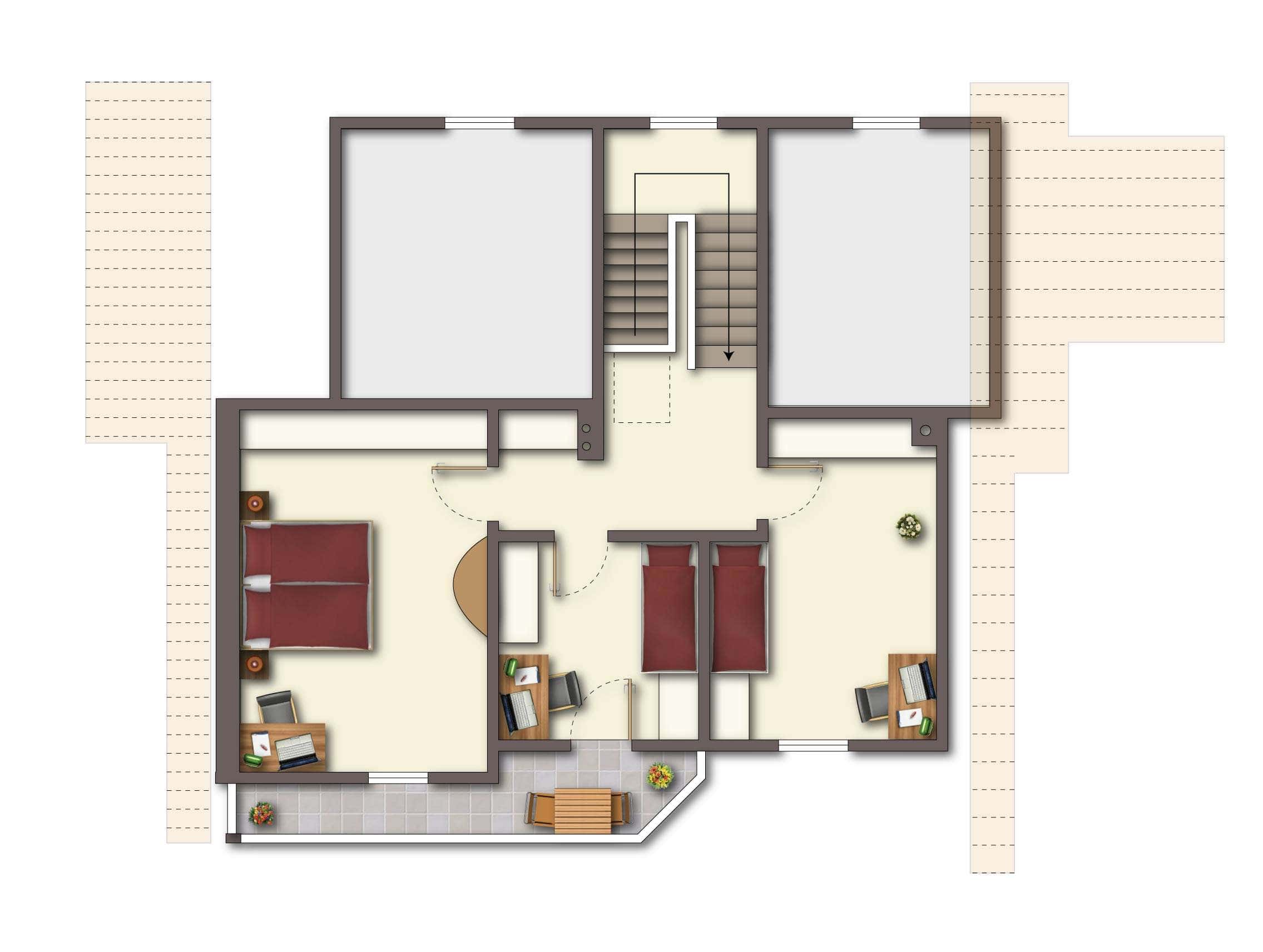Grundriss Obergeschoss | Landhaus in traumhafter Naturlage im Salzkammergut zu kaufen | Objekt 1082 | Daxner Immobilien, Ebensee am Traunsee, Salzkammergut