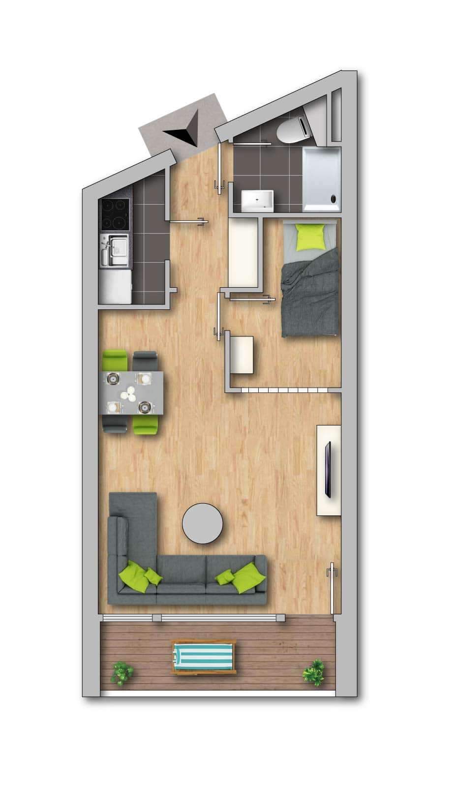 Grundriss Wohnung | Charmante Kleinwohnung im Ischler Zentrum zu mieten | Objekt 1083 | Daxner Immobilien, Bad Ischl, Salzkammergut