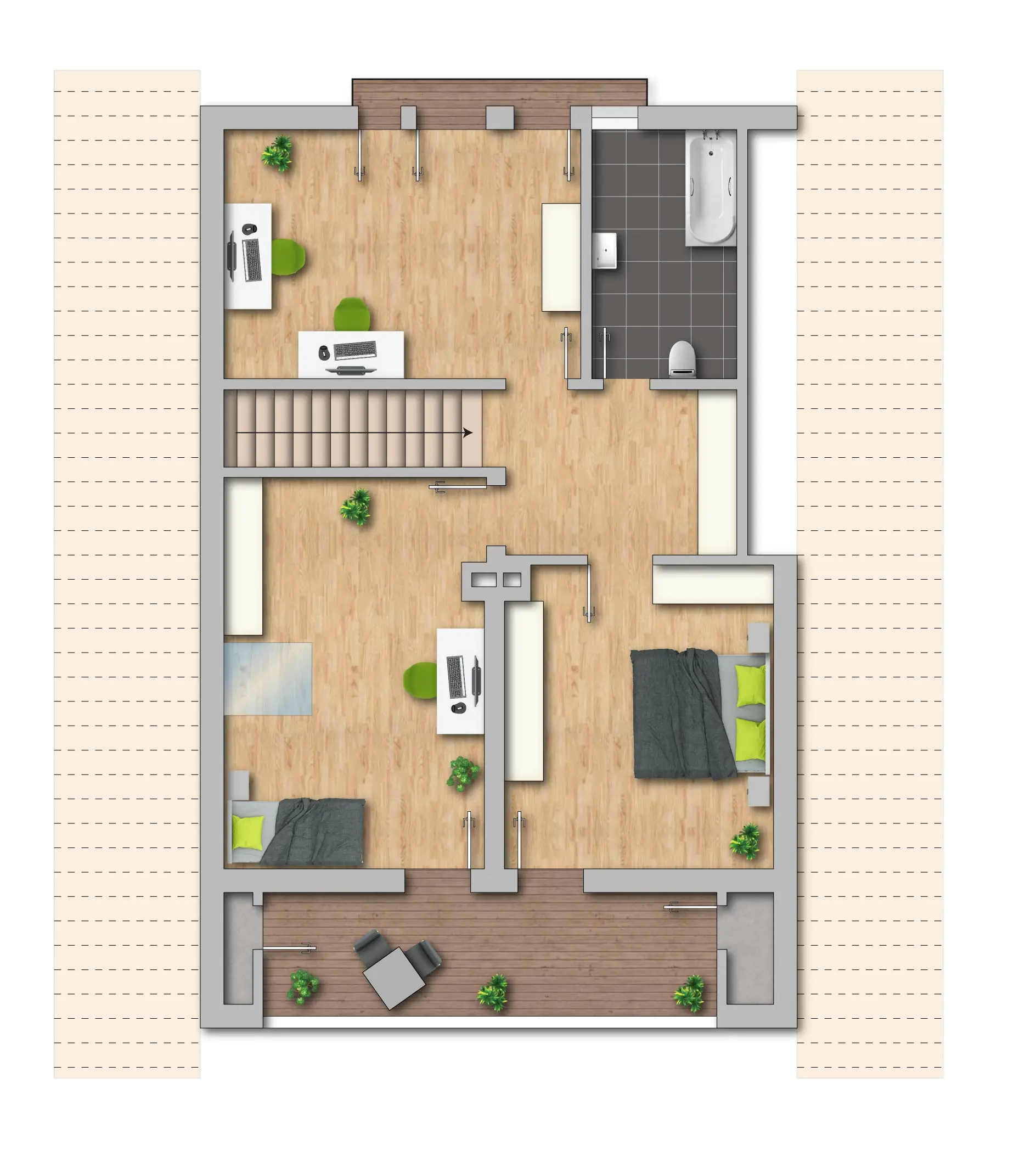 Grundriss Obergeschoss | Gemütliches Einfamilienhaus auf 2.300m² Eigengrund in Ebensee am Traunsee zu kaufen | Objekt 1119 | Daxner Immobilien, Ebensee am Traunsee, Salzkammergut