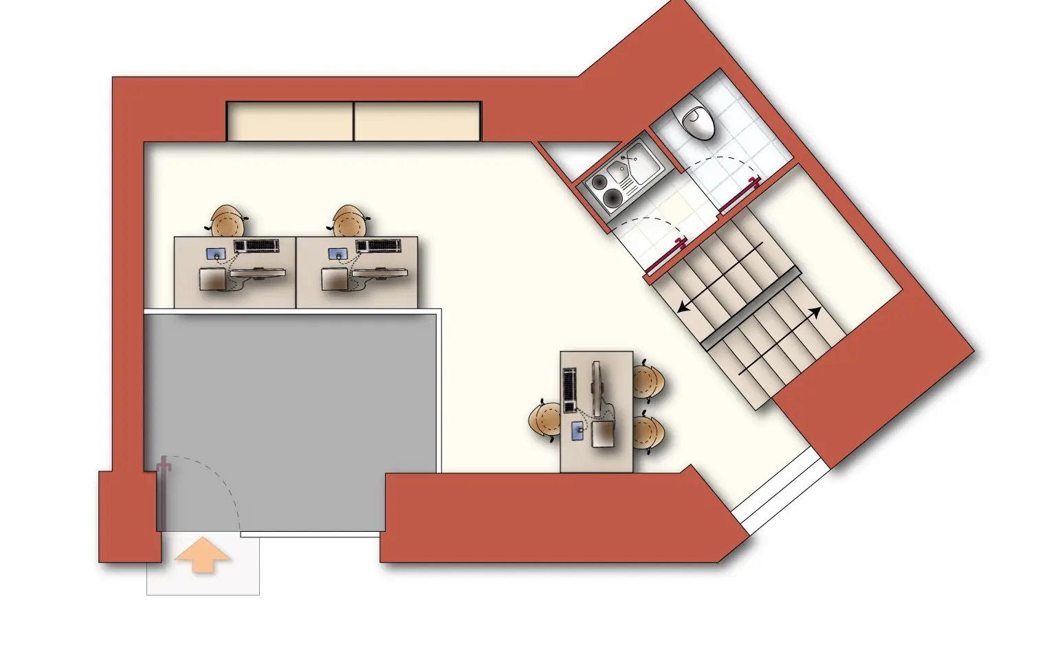 Grundriss Galerie | Zentrale Gewerbefläche mit Galerie und vielseitiger Nutzung in Bad Ischl | Objekt 1121-1123 | Daxner Immobilien, Bad Ischl, Salzkammergut, Ebensee am Traunsee