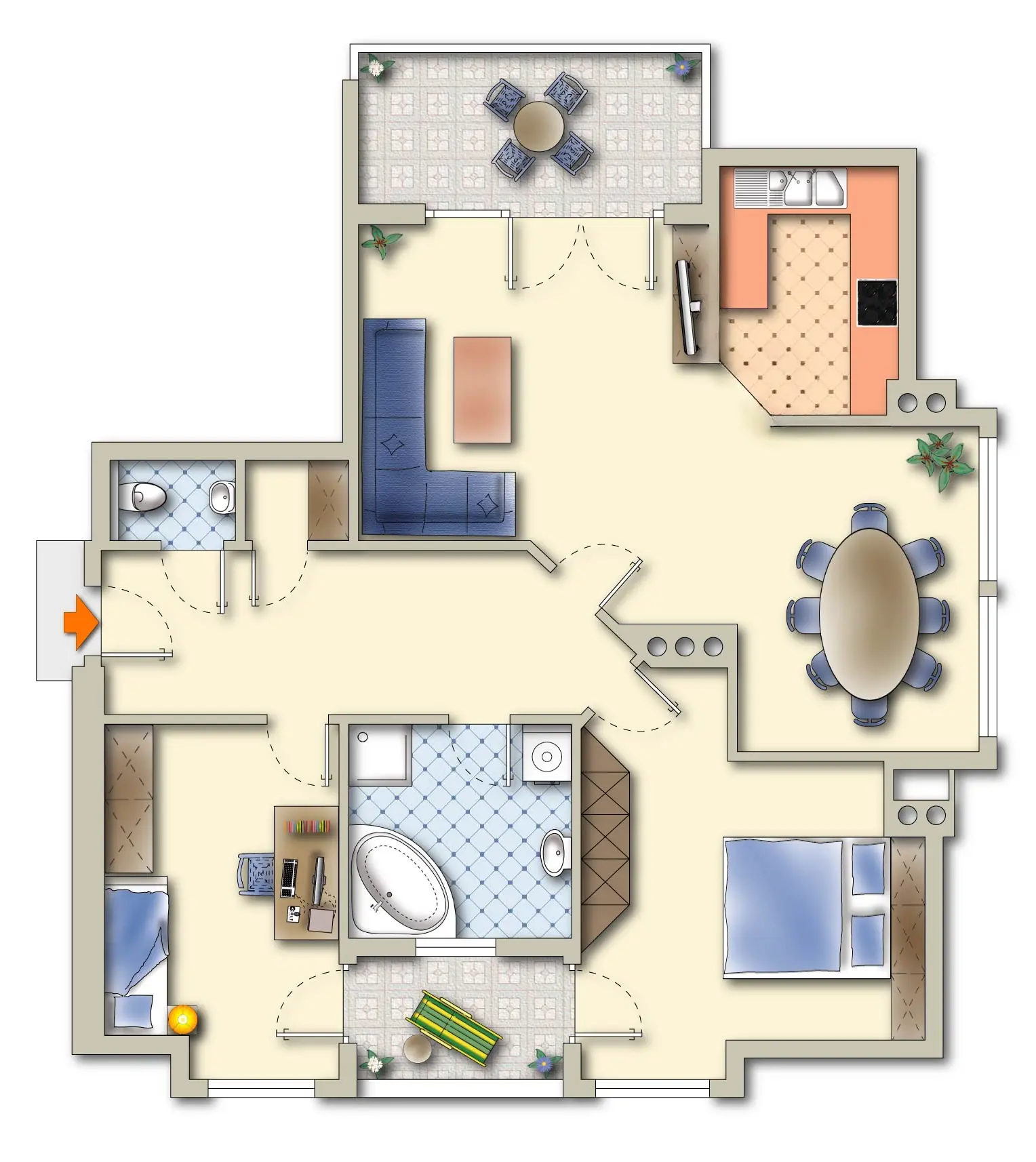 Grundriss Wohnung | Beste Lage - Exklusive Dachgeschosswohnung mit Terrasse und Loggia in Bad Ischl zu kaufen | Objekt 1149 | Daxner Immobilien, Bad Ischl, Salzkammergut